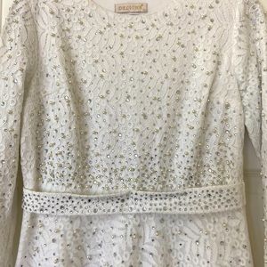 DELVINA Maxi Dress Long Sleeves White Size M